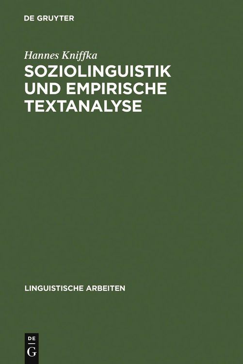 Produktbild: Soziolinguistik und empirische Textanalyse