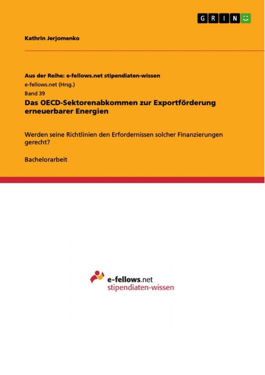 Produktbild: Das OECD-Sektorenabkommen zur Exportf&ouml;rderung erneuerbarer Energien