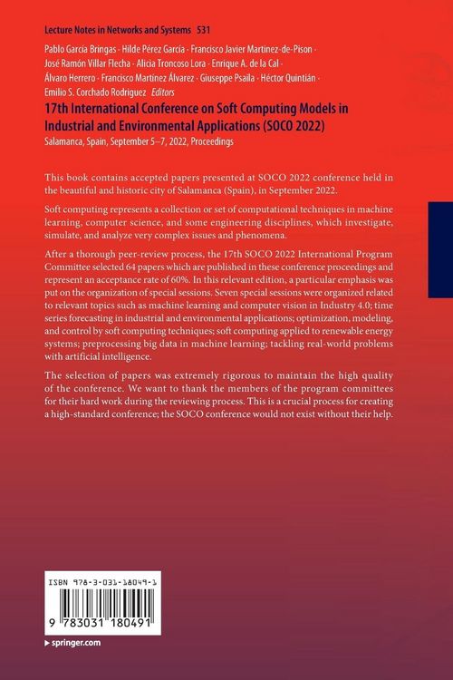 Produktbild: 17th International Conference on Soft Computing Models in Industrial and Environmental Applications (SOCO 2022)