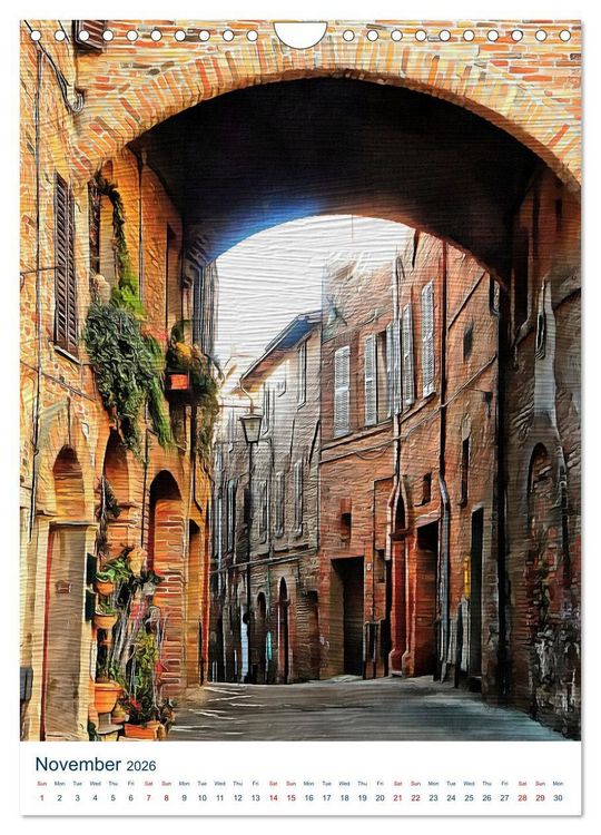 Produktbild: Umbrian Archways (Wall Calendar 2026 DIN A4 portrait), CALVENDO 12 Month Wall Calendar