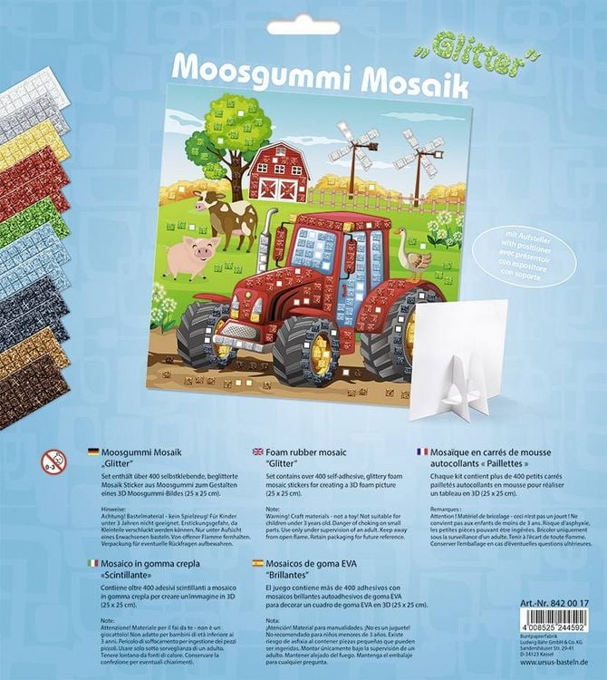 Produktbild: URSUS Moosgummi-Mosaik "Glitter - Traktor"
