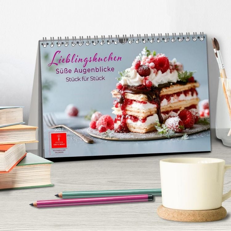 Produktbild: Lieblingskuchen - S&uuml;&szlig;e Augenblicke (Tischkalender 2027 DIN A5 quer), CALVENDO Monatskalender