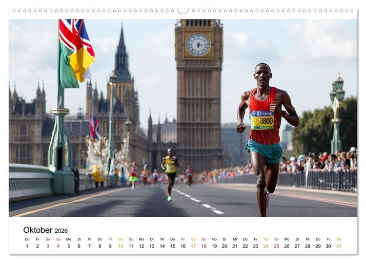 Produktbild: Marathon Power (Wandkalender 2026 DIN A2 quer), CALVENDO Monatskalender