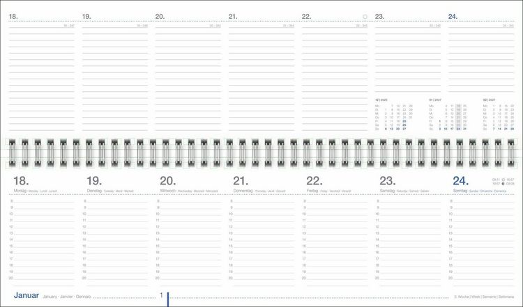 Produktbild: Wochenquerplaner, blau 2027