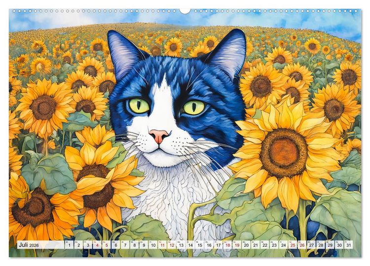 Produktbild: Katzenzauber - Katzenkalender mit stimmungsvollen Bildern (hochwertiger Premium Wandkalender 2026 DIN A2 quer), Kunstdruck in Hochglanz