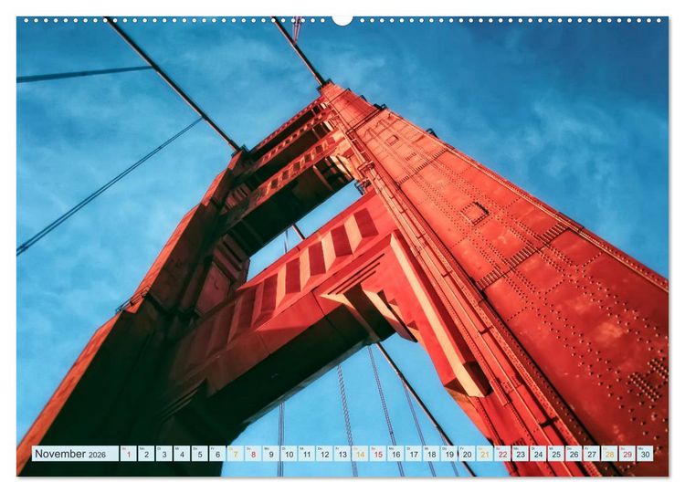 Produktbild: Golden Gate Bridge - Synonym f&uuml;r San Francisco (hochwertiger Premium Wandkalender 2026 DIN A2 quer), Kunstdruck in Hochglanz