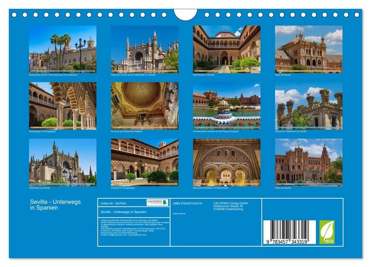 Produktbild: Sevilla - Unterwegs in Spanien (Wandkalender 2026 DIN A4 quer), CALVENDO Monatskalender