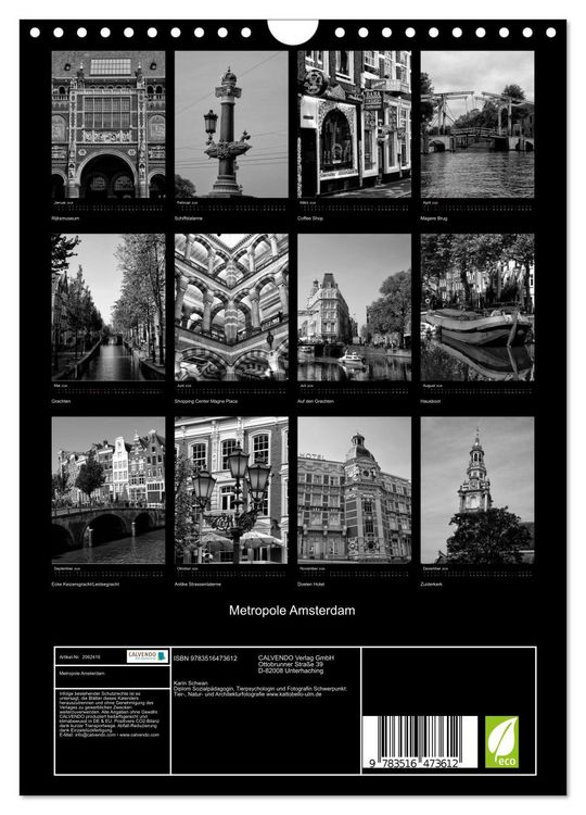 Produktbild: Metropole Amsterdam (Wandkalender 2026 DIN A4 hoch), CALVENDO Monatskalender
