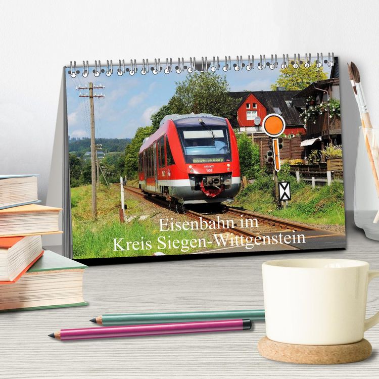 Produktbild: Eisenbahn im Kreis Siegen-Wittgenstein (Tischkalender 2026 DIN A5 quer), CALVENDO Monatskalender