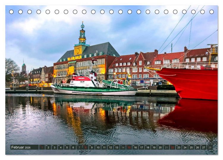 Produktbild: EMDEN maritime Seehafenstadt (Tischkalender 2026 DIN A5 quer), CALVENDO Monatskalender