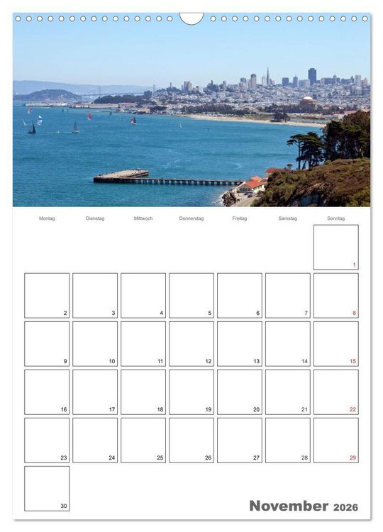 Produktbild: SAN FRANCISCO Terminplaner (Wandkalender 2026 DIN A3 hoch), CALVENDO Monatskalender