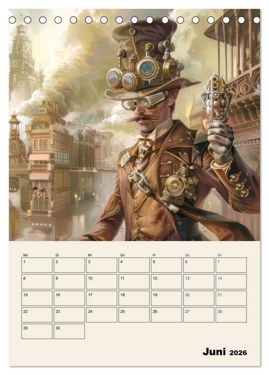 Produktbild: Steampunk - Mechanische Fantasiewelt (Tischkalender 2026 DIN A5 hoch), CALVENDO Monatskalender