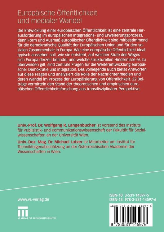 Produktbild: Europ&auml;ische &Ouml;ffentlichkeit und medialer Wandel