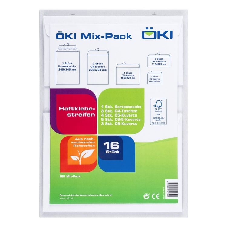 Produktbild: &Ouml;KI Kuverts Mix-Pack, verschiedene Gr&ouml;&szlig;en, 16 St&uuml;ck