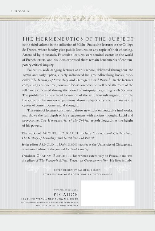 Produktbild: Hermeneutics of the Subject