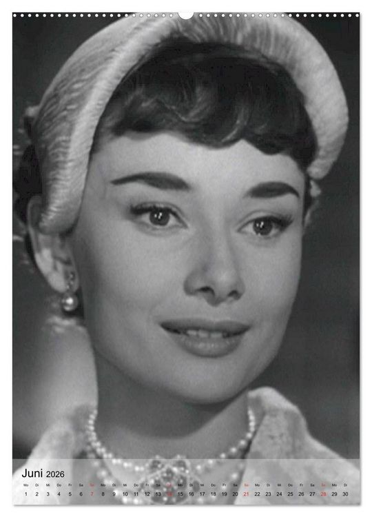 Produktbild: Hollywood-Diva - Audrey Hepburn (hochwertiger Premium Wandkalender 2026 DIN A2 hoch), Kunstdruck in Hochglanz