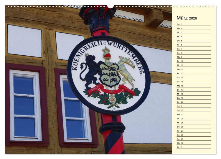 Produktbild: Unterwegs in Waiblingen (hochwertiger Premium Wandkalender 2026 DIN A2 quer), Kunstdruck in Hochglanz