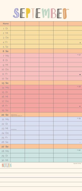 Produktbild: Unser buntes Jahr 2026 Familienplaner - Terminkalender - Familienkalender - 19,5x45