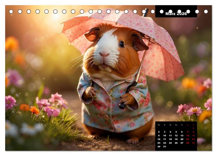 Produktbild: Meerschweinchen mal anders! (Tischkalender 2026 DIN A5 quer), CALVENDO Monatskalender