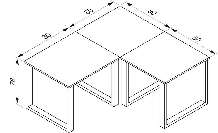 Produktbild: U Schreibtisch Eckschreibtisch L Form 160x160x80