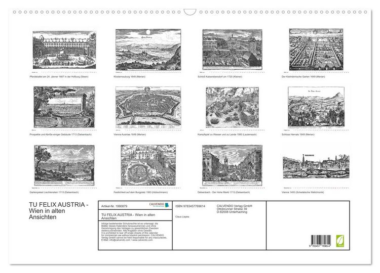 Produktbild: TU FELIX AUSTRIA - Wien in alten Ansichten (Wandkalender 2026 DIN A2 quer), CALVENDO Monatskalender