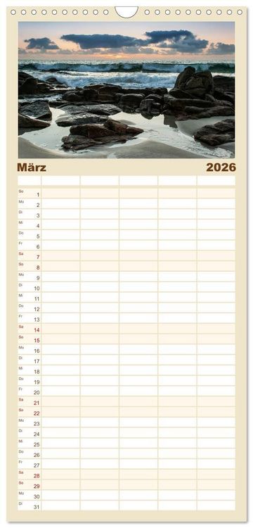 Produktbild: Familienplaner 2026 - Bretagne - Bilder einer K&uuml;stenlandschaft mit 5 Spalten (Wandkalender, 21 x 45 cm) CALVENDO