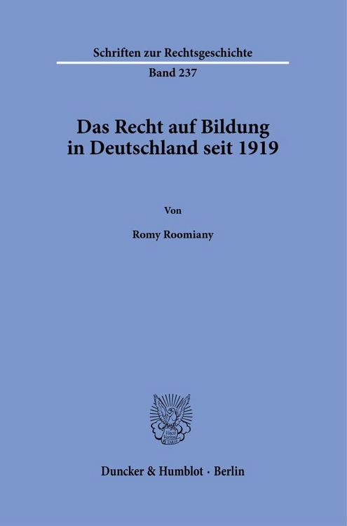 Produktbild: Das Recht auf Bildung in Deutschland seit 1919