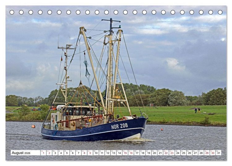 Produktbild: GREETSIEL - Schafe - Krabbenkutter - M&ouml;wen (Tischkalender 2026 DIN A5 quer), CALVENDO Monatskalender