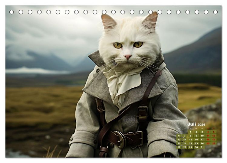 Produktbild: Schottische Katzenhelden (Tischkalender 2026 DIN A5 quer), CALVENDO Monatskalender