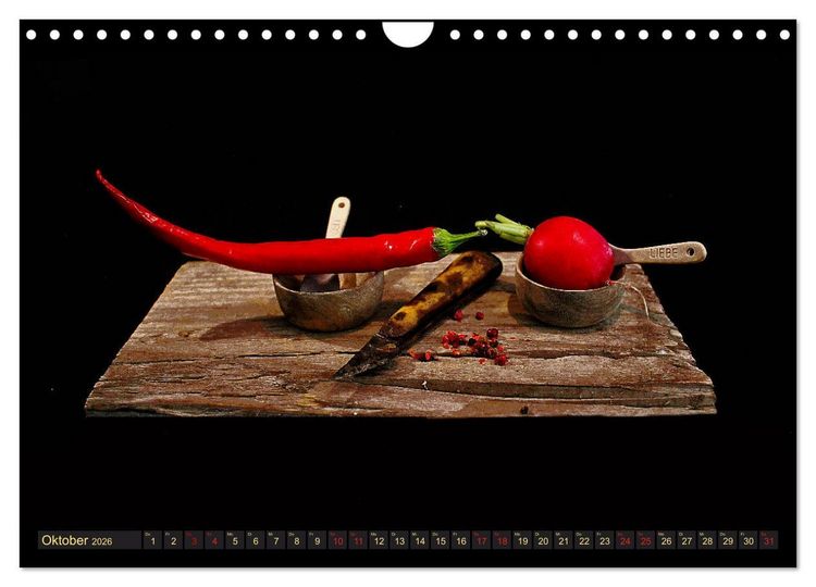 Produktbild: Scharfe Chili Fantasien - Creative Food Design (Wandkalender 2026 DIN A4 quer), CALVENDO Monatskalender