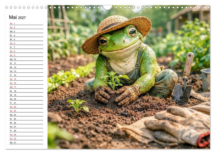 Produktbild: Frosch im Garten (Wandkalender 2027 DIN A3 quer), CALVENDO Monatskalender