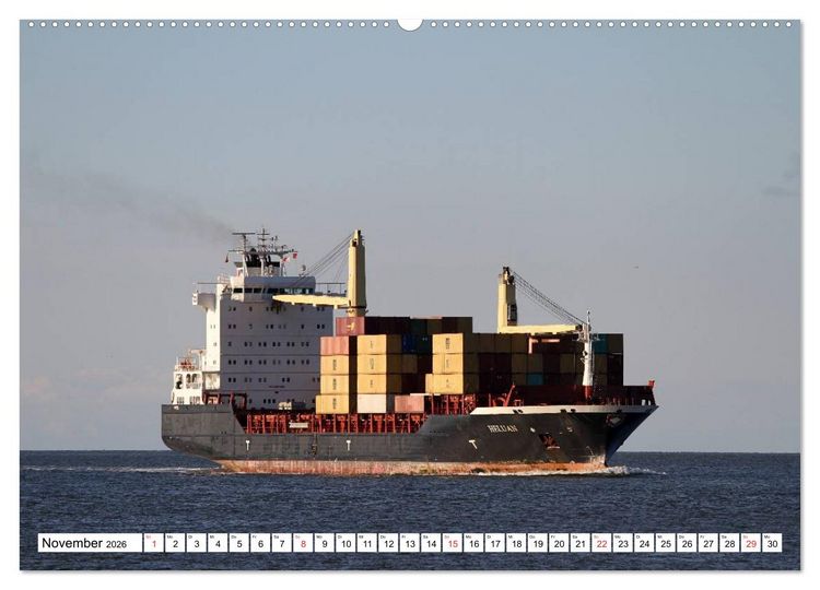 Produktbild: Dicke P&ouml;tte im Hafen und auf gro&szlig;er Fahrt (hochwertiger Premium Wandkalender 2026 DIN A2 quer), Kunstdruck in Hochglanz
