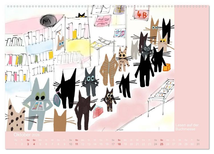 Produktbild: Frau Kami Katze entdeckt Frankfurt am Main (Wandkalender 2026 DIN A2 quer), CALVENDO Monatskalender