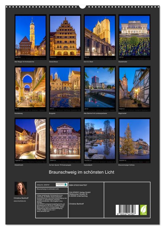 Produktbild: Braunschweig im sch&ouml;nsten Licht (hochwertiger Premium Wandkalender 2026 DIN A2 hoch), Kunstdruck in Hochglanz