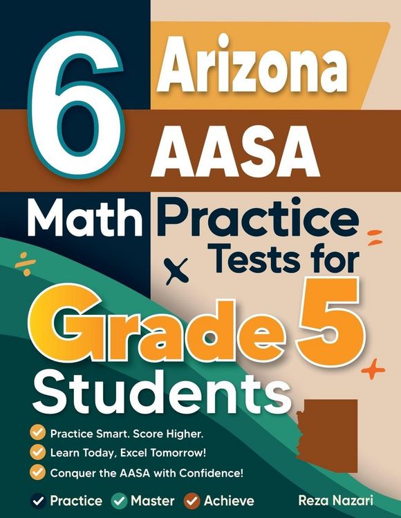 Produktbild: 6 Arizona AASA Grade 5 Math Practice Tests
