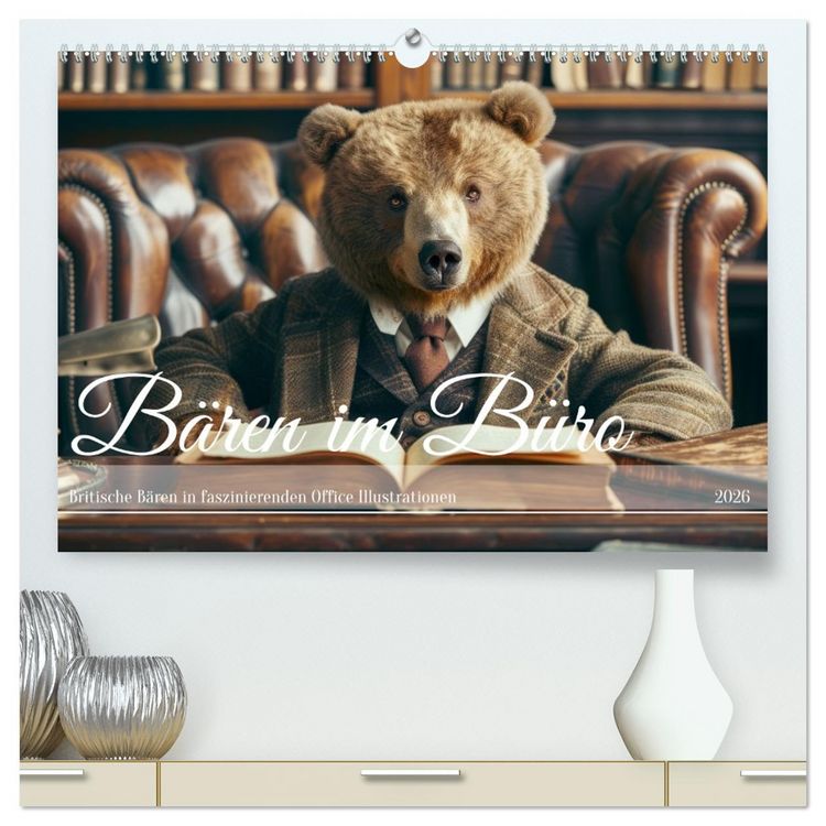 Produktbild: B&auml;ren im B&uuml;ro (hochwertiger Premium Wandkalender 2026 DIN A2 quer), Kunstdruck in Hochglanz