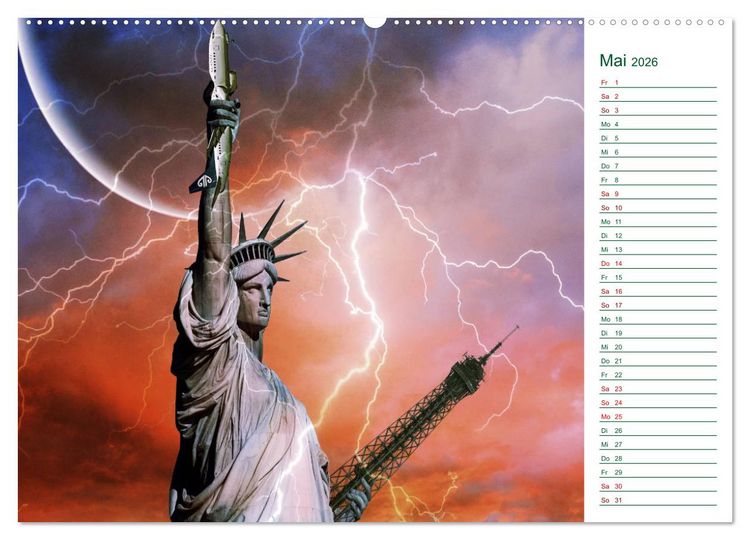 Produktbild: Faszination Blitze beeindruckende Fotos (Wandkalender 2026 DIN A2 quer), CALVENDO Monatskalender