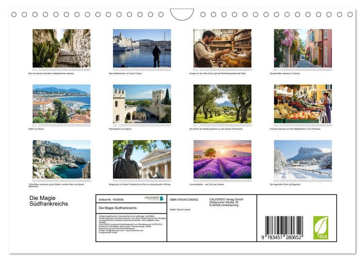 Produktbild: Die Magie S&uuml;dfrankreichs (Wandkalender 2026 DIN A4 quer), CALVENDO Monatskalender