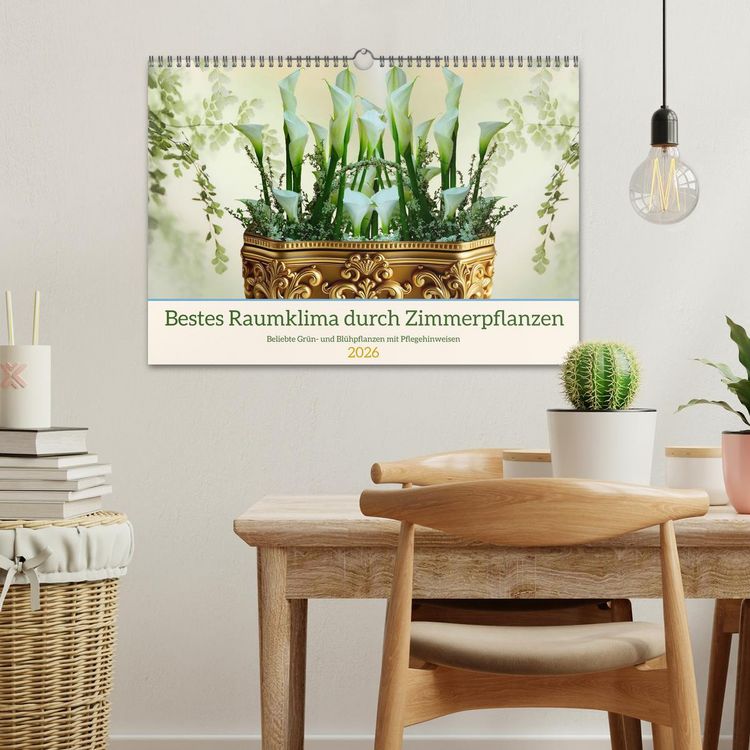 Produktbild: Bestes Raumklima durch Zimmerpflanzen (Wandkalender 2026 DIN A3 quer), CALVENDO Monatskalender
