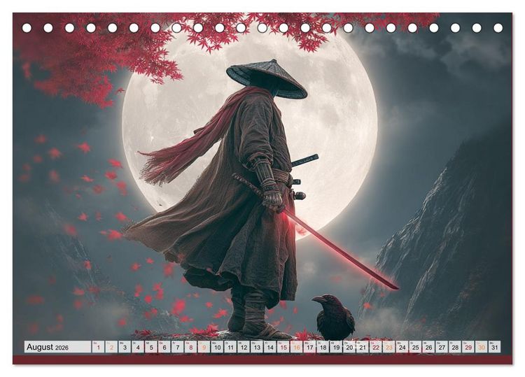 Produktbild: Die Seele des Schwertes &ndash; Samurai im Bild (Tischkalender 2026 DIN A5 quer), CALVENDO Monatskalender