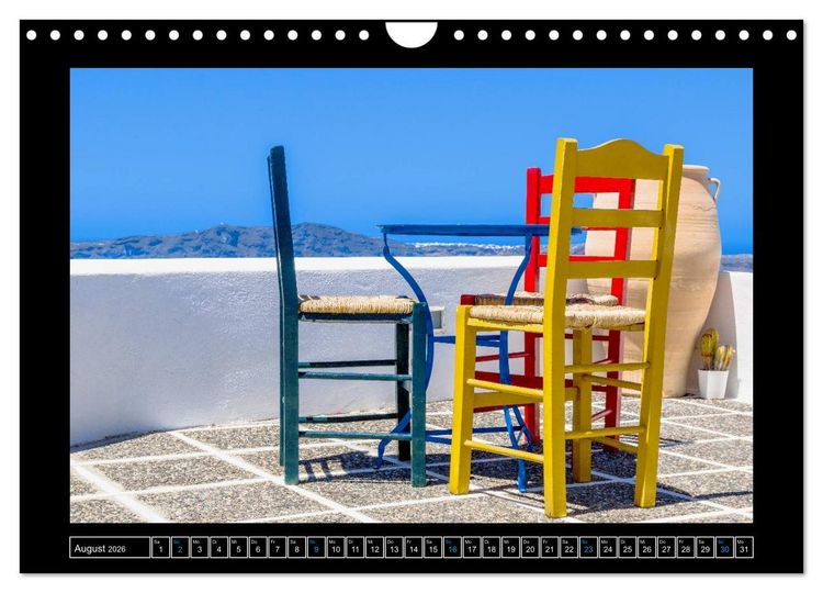 Produktbild: Kalimera Thira - Santorini, die sch&ouml;nste der Kykladen stellt sich vor (Wandkalender 2026 DIN A4 quer), CALVENDO Monatskalender