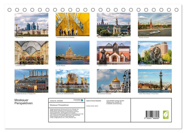 Produktbild: Moskauer Perspektiven (Tischkalender 2026 DIN A5 quer), CALVENDO Monatskalender