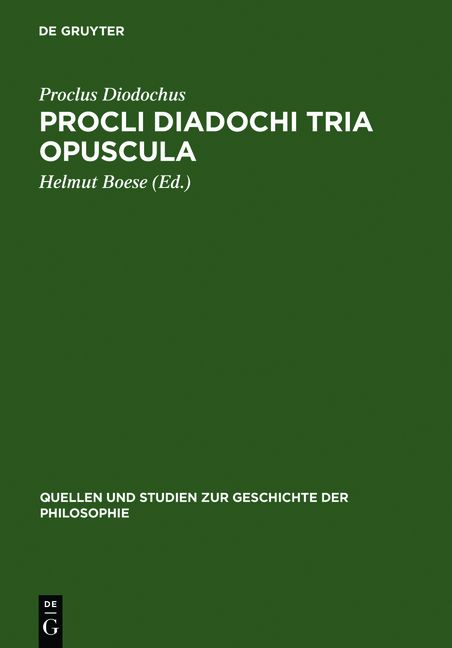 Produktbild: Procli Diadochi Tria opuscula