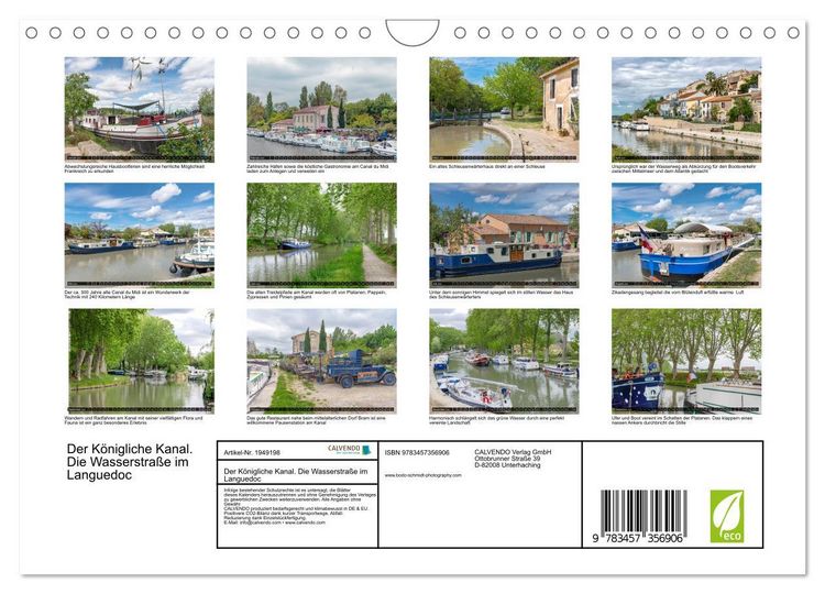 Produktbild: Der K&ouml;nigliche Kanal. Die Wasserstra&szlig;e im Languedoc (Wandkalender 2026 DIN A4 quer), CALVENDO Monatskalender