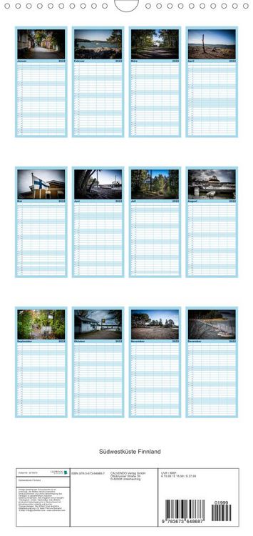 Produktbild: Familienplaner S&uuml;dwestk&uuml;ste Finnland (Wandkalender 2022 , 21 cm x 45 cm, hoch)
