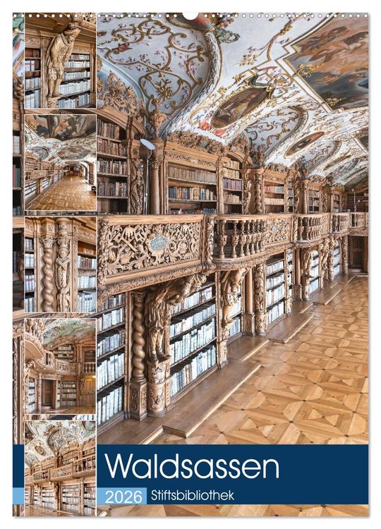 Produktbild: Waldsassen Stiftsbibliothek (Wandkalender 2026 DIN A2 hoch), CALVENDO Monatskalender