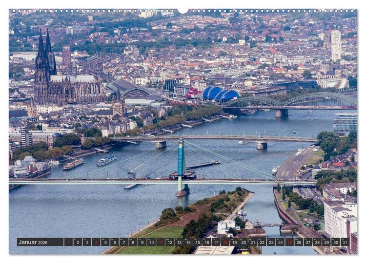Produktbild: K&ouml;ln - Die Rheinmetropole aus der Luft (hochwertiger Premium Wandkalender 2026 DIN A2 quer), Kunstdruck in Hochglanz