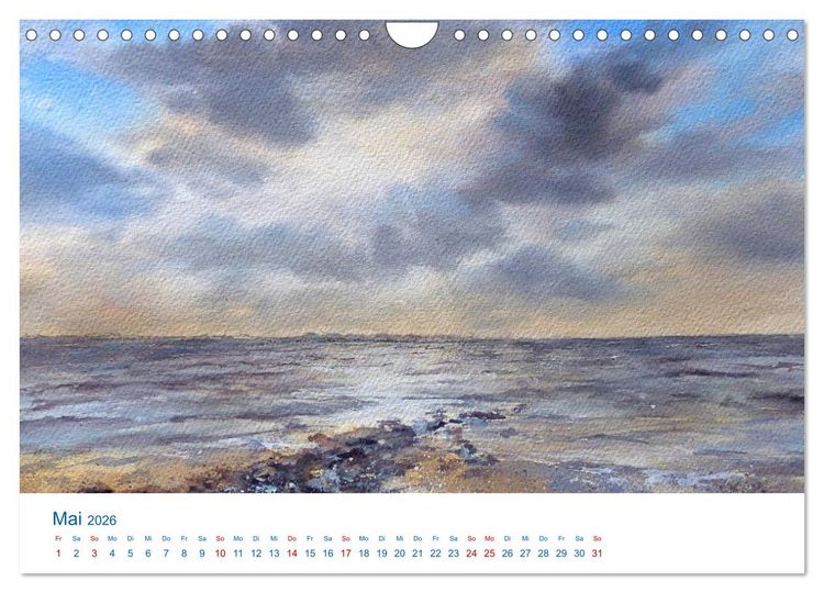 Produktbild: F&ouml;hr - Aquarelle (Wandkalender 2026 DIN A4 quer), CALVENDO Monatskalender