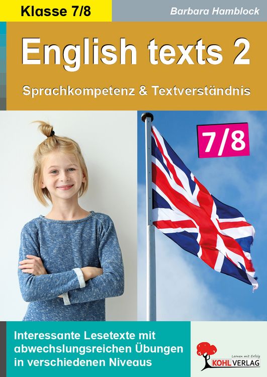 Produktbild: English texts 2 - Sprachkompetenz und Textverst&auml;ndnis / Klasse 7-8