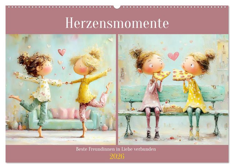 Produktbild: Herzensmomente. Beste Freundinnen in Liebe verbunden (Wandkalender 2026 DIN A2 quer), CALVENDO Monatskalender